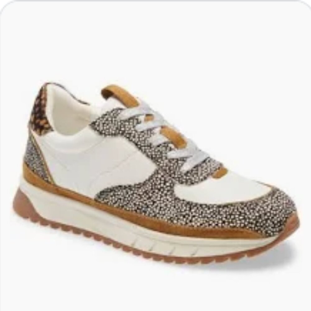 Madewell kickoff trainer sneakers, leopard, size 7.5